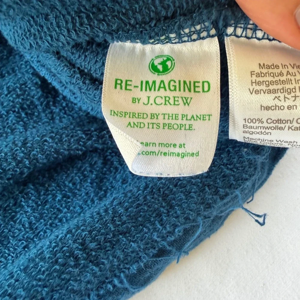 J.Crew Textured Slub Knit Long Sleeve Crewneck Pullover Teal Blue Size Medium